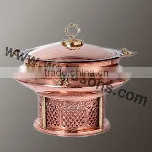 Rounded Base Chafing Dish for Sale | Brass Plated Chafing Dish | Handmade Party Supplies Chafing Dish thumbnail-5