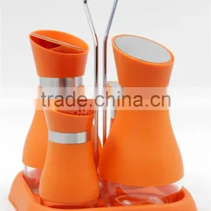 Glass Oil Jar Set Empty Jar Pet Clear Bulk Spice Jar Color With Stand thumbnail-3