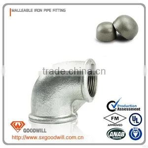 Galvanized Malleable Iron Pipes Fittings 90 Degree Elbow thumbnail-1