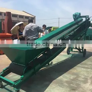 Mobile Bulk Inclined Flat Belt Conveyor With Hopper thumbnail-2