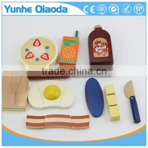 Fun Durable Wooden Food Set for Years of Play Wooden Breakfast Set Solid Wood Version thumbnail-6