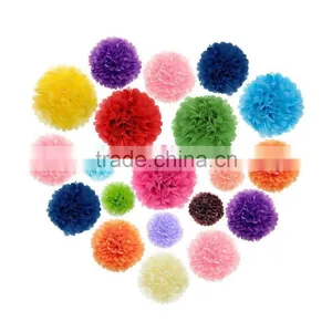 Mixed Colors Tissue Paper Pom-poms Flower Ball for Wedding and Party and Outdoor Decorate thumbnail-1