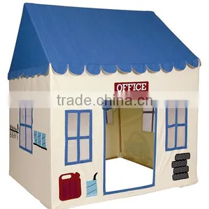 Wholesale OEM Duty Cotton Canvas Indoor Wooden Children Toy House Boy Kids Play Tent House thumbnail-1