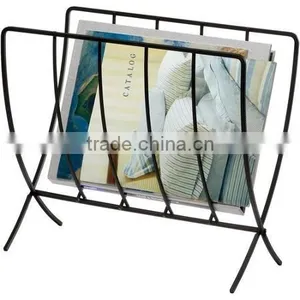 Single-Tier Counter Black Iron Magazine Rack thumbnail-1