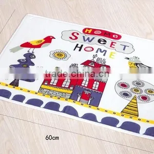 Mix Styles Stock Square Home Plush Water Absorption Non-Slip Mat- Cat&Fish thumbnail-3