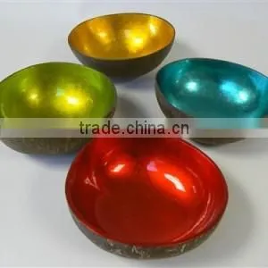 High Quality Eco Friendly Vietnamese Lacquer Natural Inside Outside Color Coconut Bowl thumbnail-1