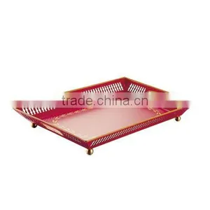 VINTAGE PLATED OVAL GALLERIED TRAY thumbnail-1
