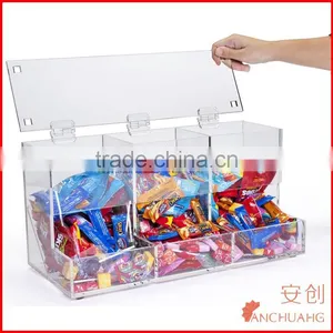 3-Compartment Acrylic Candy Bin Candy Display Rack thumbnail-1