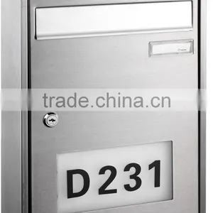 FQ-182 NEW Wall-Mounted Stainless Steel Mailbox, With House Number Light Mailbox,Wall Mounted Letterbox thumbnail-1