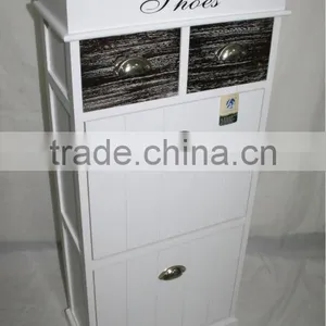 High Quality Wooden Shoes Cabinet With 2 Brown Drawers and 2 Door thumbnail-1
