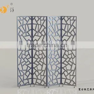 Chinese Style Hotel Indoor Decorative Cheap Metal Folding Screen Room Divider thumbnail-1