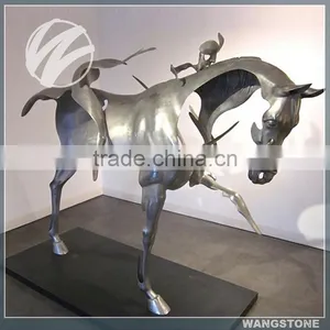 Life Size Metal Man With Horse Statue thumbnail-1