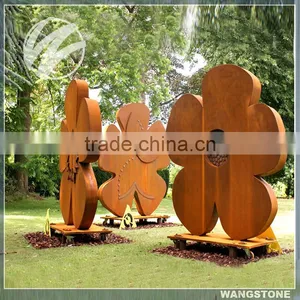 Corten Steel Petal Sculpture For Public Decoration thumbnail-1