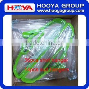 50PCS SET Classiscal Colourful Plastic Velvet Flocking Clothes Hanger for Shirt and Suit thumbnail-1