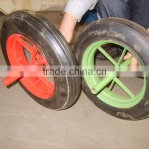14inch 3.5-8 Wheelbarrow Solid Wheel With Axle thumbnail-1