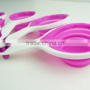 16128 SILICONE MEASURING CUPS SET CUP SPOON KITCHEN TOOL COLLAPSIBLE BAKING COOK thumbnail-3