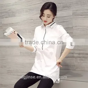 The New Design Fashion Ladies Wear White Shirt Long Sleeve Shirt Joker Render Unlined Long Casual Blouse for Women thumbnail-1