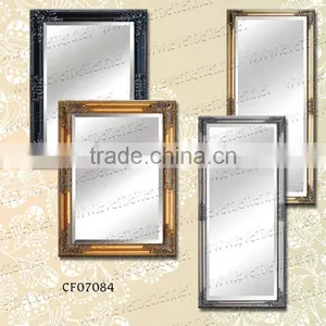 Antique Brass Resin Antique Hand Craved Luxury Beveled Wall Mirror thumbnail-1