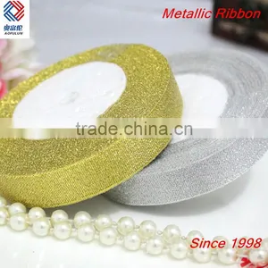 25mm Gold and Silver Metallic Ribbon for Holiday Decoration thumbnail-1