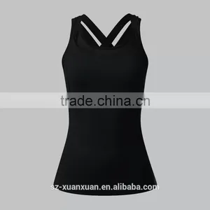 100% Cotton Plain Black Running Vest for Women thumbnail-4
