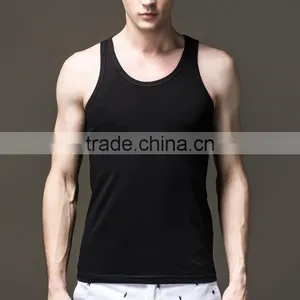 Mens Black Plain Custom Gym Stringer Vest thumbnail-1