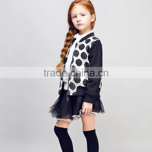 STOCK Availble!COOL KID ZONE Autumn Mesh Jacket Casual Black Rose Flower Tops Overcoat Long Sleeve Girl Coat thumbnail-2