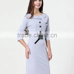 Yihao Trade Assurance New Women Casual Dress Elegant Party Vintage Polka Solid Work Clothing Ladies Office Wear Dresses Dress thumbnail-2