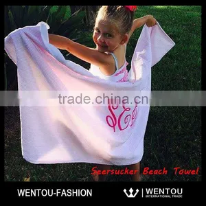 Wholesale Monogrammed Seersucker Kids Bath Towel thumbnail-2