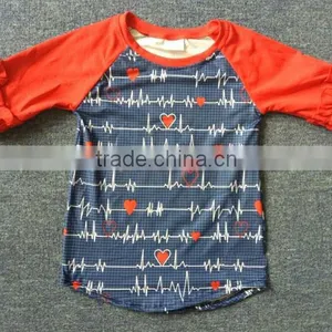 Children Long Sleeves Clothes in Fall Cute Kids Electrocardiogram Print Raglan thumbnail-1