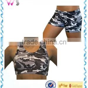 New Design Custom Polyester Spandex Compression Fit Sports Bra Custom Camo Bra thumbnail-1