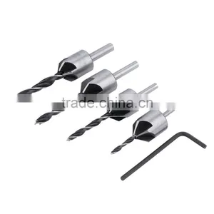 4 Pcs HSS Flute Countersink Drill Bit Set Screw Woodworking Chamfer Tool 3-6mm Hot Search thumbnail-2