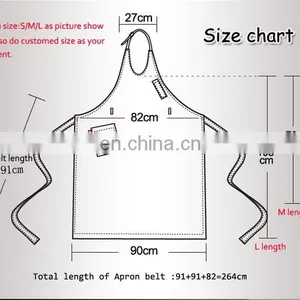 High Quality Polyester Fabric Blue Silk Screen Printing Promotional Kitchen Apron thumbnail-6