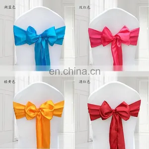 Hot Style Wedding Reception Decoration Bow Chair Sashes Satin thumbnail-2