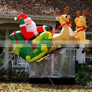 Inflatable Santa With Sleigh and Reindeer thumbnail-1