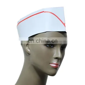 White Disposable Short Paper Chef Hat thumbnail-1