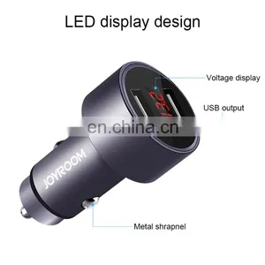 Mobile Phone C-M215 5V 2.1A Aluminum Alloy Dual USB Ports Smart Car Charger With Micro USB to USB Charger = thumbnail-5