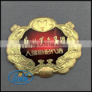 Cheap Customized Private Famous 3d Clear Metal Wine Label With Sticker thumbnail-1