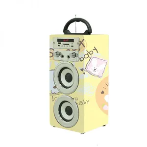 Christmas Gifts Promotion Party Speaker Outdoor Wooden 1000MAH Battery OEM/ODM With TF Card/AUX/FM Radio Stereo Music System thumbnail-1