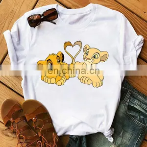 New Cute Lion King Lady T-shirt Cartoon Printing Harajuku Female T-shirt Loose Short Sleeve Top thumbnail-4