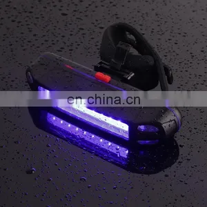 New Bicycle Tail Light Truck Tail Light Usb Charging Mountain Bike Red And Blue Safety Warning thumbnail-1