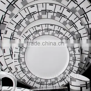 Bone China 16pcs Dinnerware Set With Geometric Figure thumbnail-2