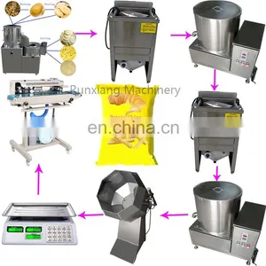 Semi Automatic Small Scale Potato Chips French Chips Cut Slicer Strip Frying Packing Making Machine of 30-50kg thumbnail-1
