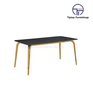 Modern Home Furniture Dinning Room Table Sets Stainless Steel Marble Dining Table thumbnail-3