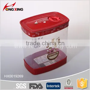 Retangular Printing Food Grade Plastic Airtight Cereals Container thumbnail-1