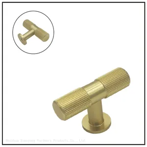 Knurled Round Aluminum Cabinet Knobs New Arrival T Bar Pull Knob thumbnail-2