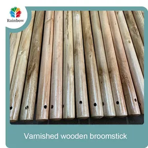 Wholesale Broom Handle Wooden Wood Brush Stick Wooden Broom Handle thumbnail-1