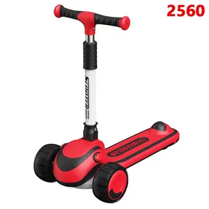 Children's Scooters Children's 3-wheel Music Glowing Folding Toys, Outdoor Sliding Sports, Boys and Girls Kids Kick thumbnail-1