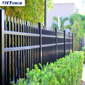 Wholesale Black Powder Coated W Pale Steel Palisade Security Fencing Waterproof Backyard Fence thumbnail-3