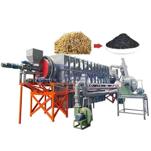 Rotary Continuous Palm Shell Charcoal Making Machine, Sugarcane Residue Charcoal Carbonization Furnace EPC thumbnail-1