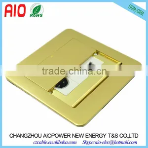 120X120mm Two Door Soft Start Universal 3 Pin Power Socket + 3 Pin XLR Plug Floor Socket thumbnail-2